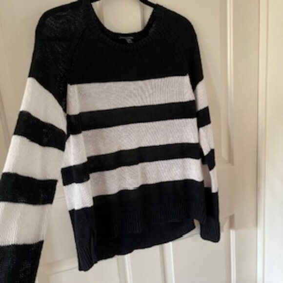 Eileen Fisher Lightweight Striped Linen Blend Sweater Large - Picture 3 of 8